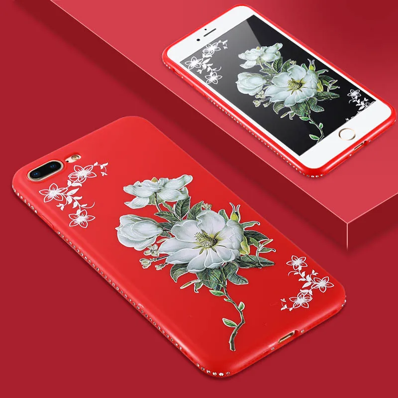 Роскошный чехол из ТПУ с рисунком цветов силиконовый для iphone 6 7 8 X Xs max мягкие