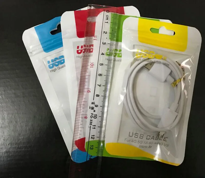 8*14 см USB-кабель для передачи данных пластиковая Розничная упаковочная сумка на