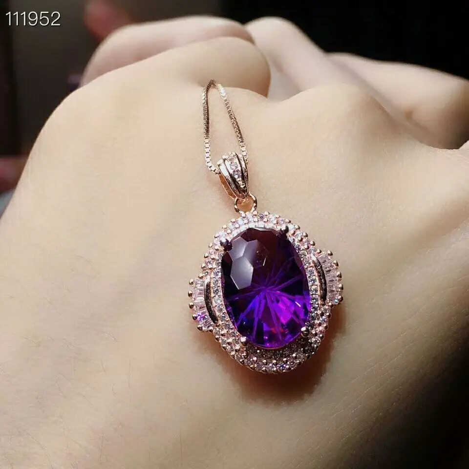 Комплект свадебных украшений MeiBaPJ из натурального аметиста высокого качества