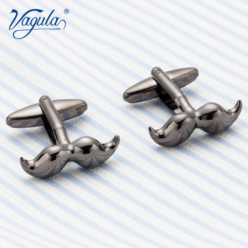

VAGULA Classic Cufflinks Luxury gift Party Wedding Gemelos Gun Metal Mustache Funny Design Cuff links 691
