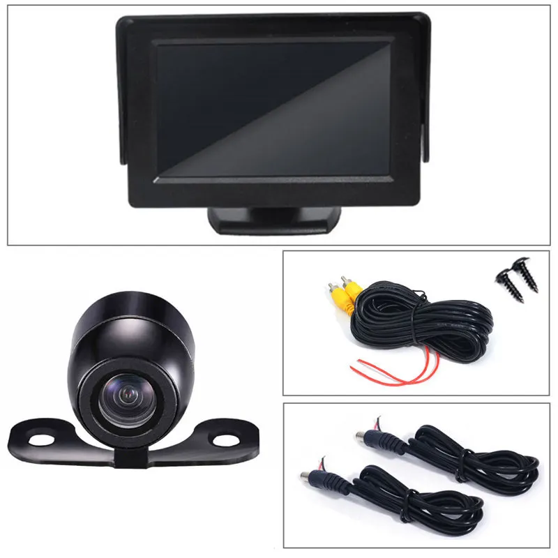 Gspscn 2 in1 TFT 4.3 дюймов TFT авто ЖК-дисплей заднего парковка Мониторы+ LED Ночное ВИДЕНИЕ CCD заднего вида Камера С Автомобильные мониторы - Цвет: Monitor Butterfly