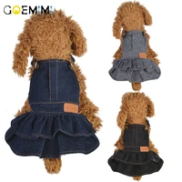 2019 dog jean dress summer clothes fashion cat strap denim skirt top quality pet dog clothes apparels