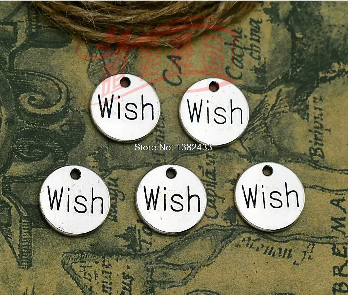 15 шт. подвесок желаний Античные тибетские серебряные подвески диск 14 мм|charm