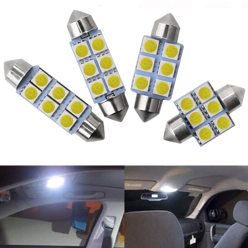 31/36/39/41 супер белый Festoon 5050 SMD 6 LED C5W автомобильный Led авто Интерьер Купол дверь
