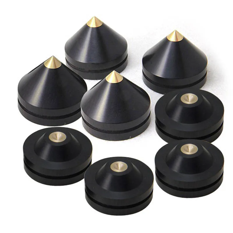 저렴한 흑단 및 금속 충격 스파이크 33mm/튜브 앰프/스피커 순수 맞춤 순수 나무 매트, 4 개