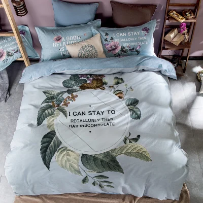 

New Cotton Beauty Printed Garden Duvet Cover Set 4pcs&3Pcs set bed single double adult bedding Set princess FG625-2