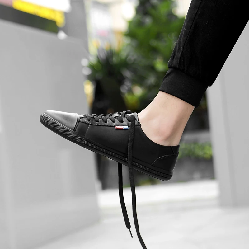 Летняя мужская модная обувь из натуральной кожи Мужская коровьей на плоской