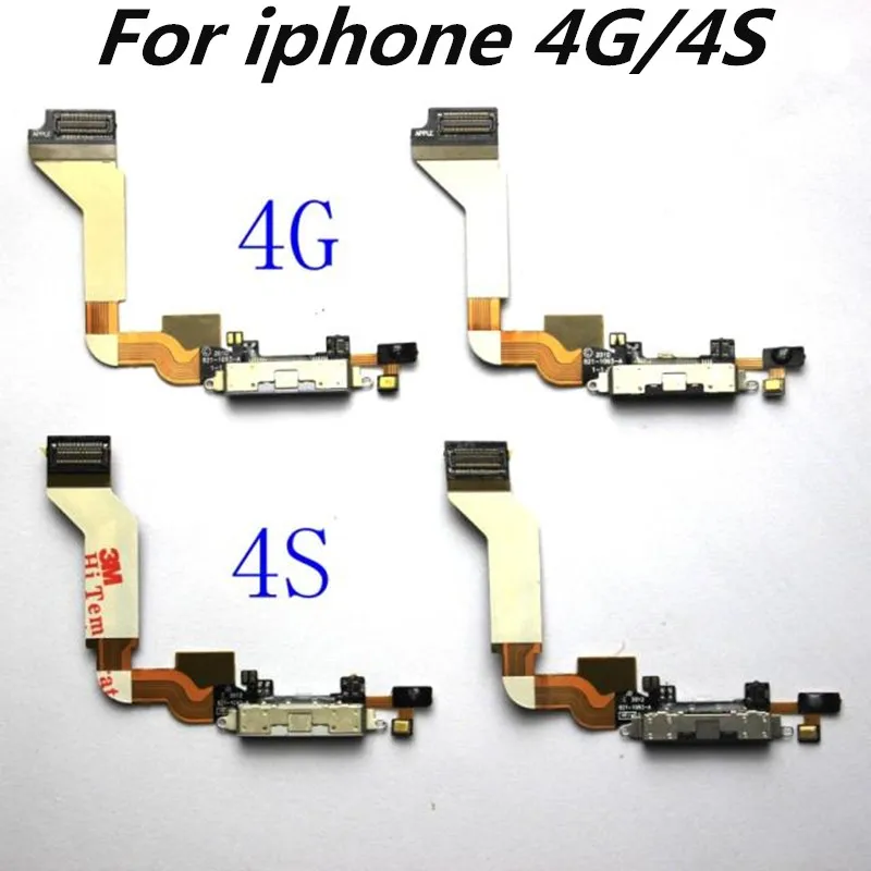 Модуль док-станции с USB-портом для зарядки и микрофоном гибкий кабель iphone 4G/4S