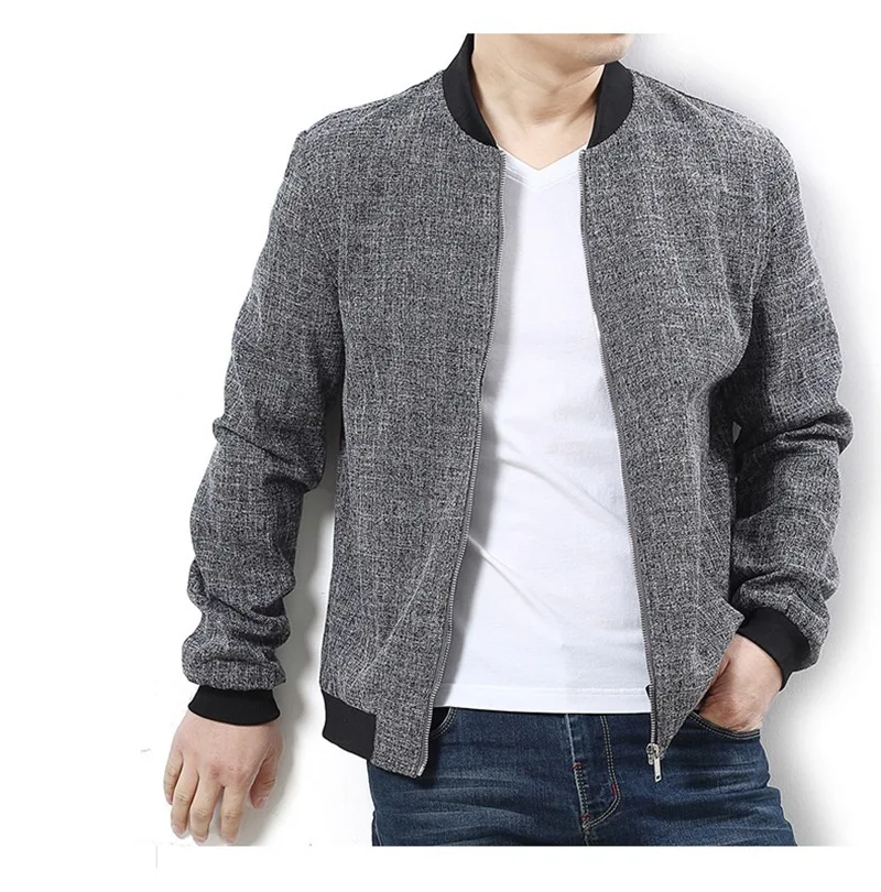 Мужская куртка большого размера 6XL 7XL 8XL 9XL куртка осень и зима с длинными рукавами на молнии повседневное серое домашнее простое пальто 50 52 54