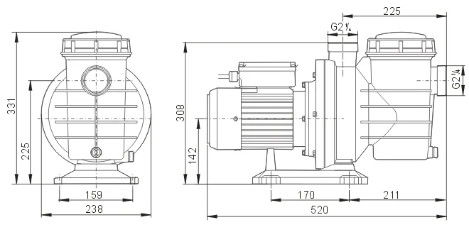 Насос для бассейна, насос для фильтра для бассейна с корзиной 0.75HP 1HP 1.2HP 1.5HP 2HP самовсасывающий циркуляционный насос(CE& Rosh