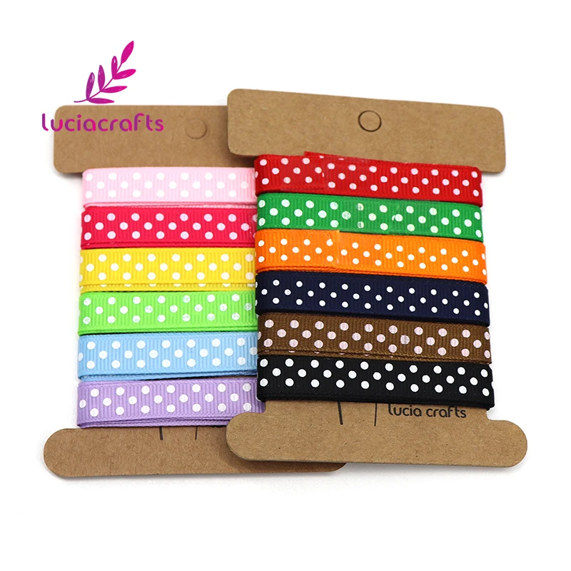 Lucia crafts 6 лет/карта 10 мм горошек корсажные ленты DIY бант для волос DIY отделка швейная лента упаковка подарки аксессуары CR0308