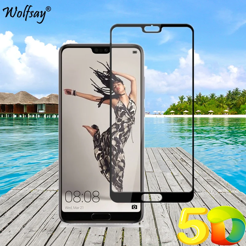Закаленное стекло Wolfsay 5D для Huawei P20 Pro защита экрана с полным покрытием (Plus) |