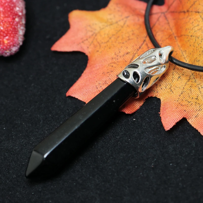Бусины подвески из черного натурального камня 1x6 4 см|bead charm|pendants for jewelry makingbead pendant |