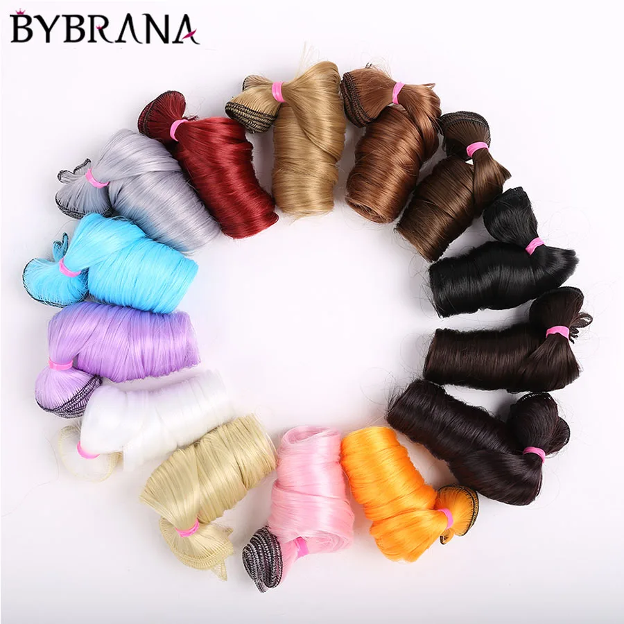 Bybrana длинные вьющиеся волосы 30*100 см и 15*100 см bjd DIY парик с куклами
