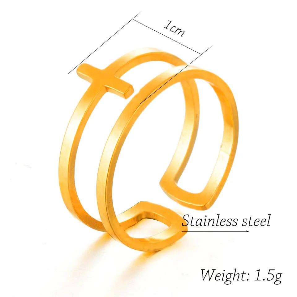 Очаровательные кольца из нержавеющей стали модные золотистого и серебряного