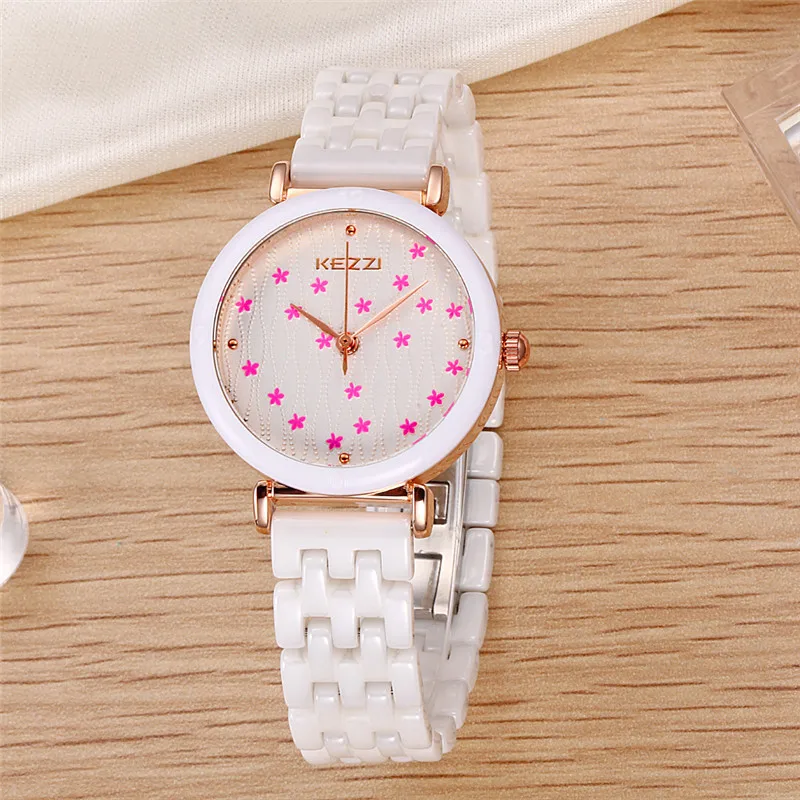 KEZZI New Design Top Brand Fashion Ceramic Set Drill And Store Quartz Dress Watch Women Hot Sale Free Shipping k1173 | Наручные часы
