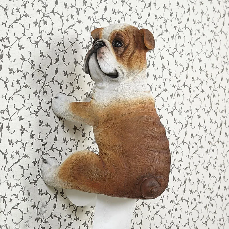 Мопс держатель для туалетной бумаги в рулонах бульдог креативный животный