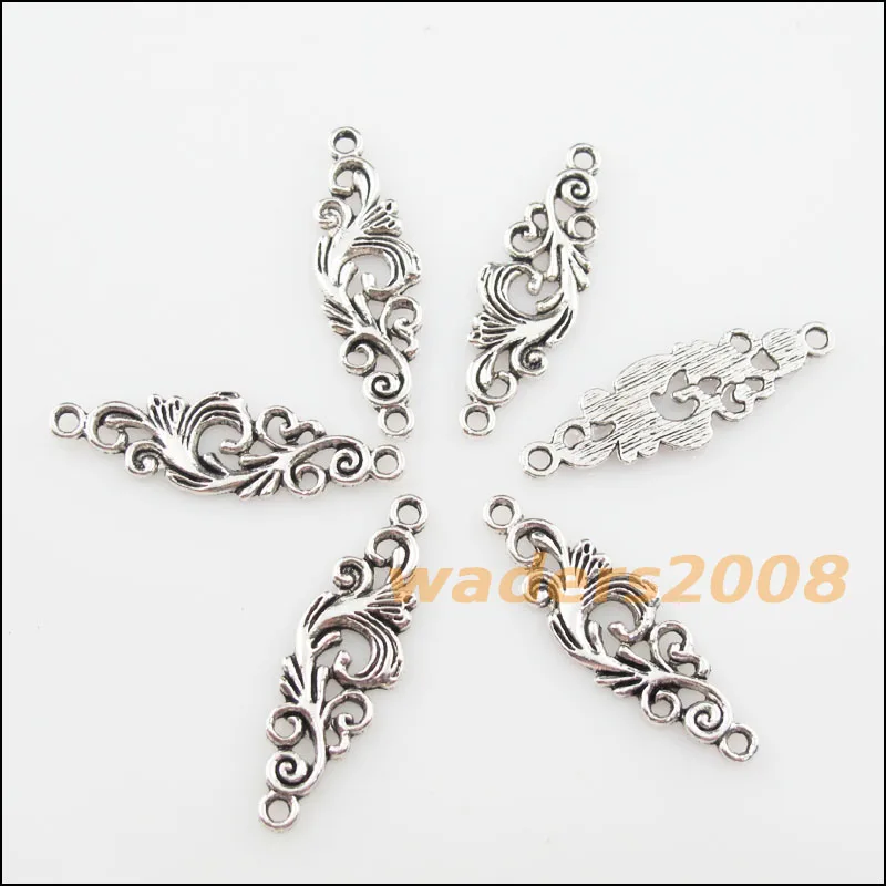 20 шт. Тибетский серебристый цвет Облака цветок амулеты подвески разъемы 11x35mm |