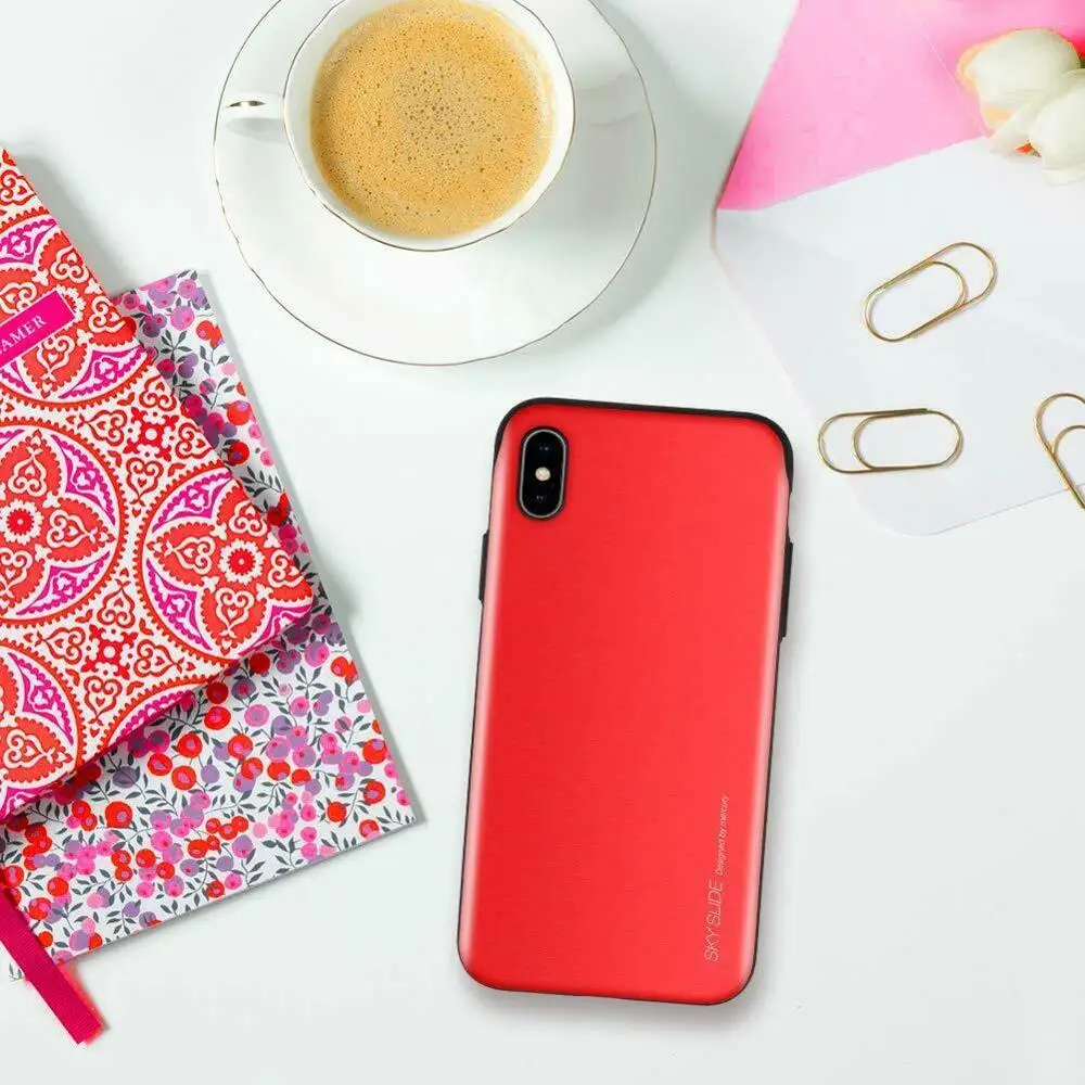 Mercury Goospery Sky Slide Bumper задний слот Держатель для карт Жесткий Чехол для iPhone XS XR Xs Max