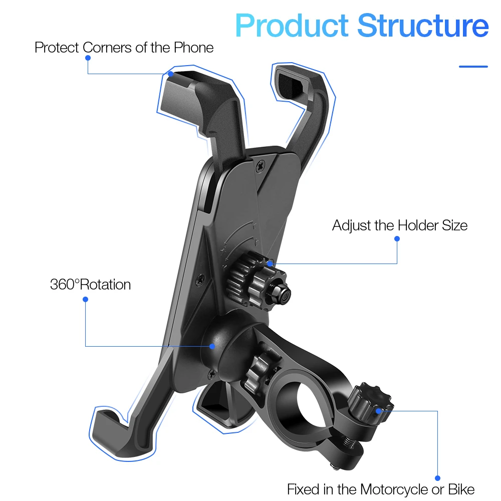 raxfly bicycle phone holder for iphone samsung motorcycle mobile cellphone holder bike handlebar clip stand gps mount bracket free global shipping