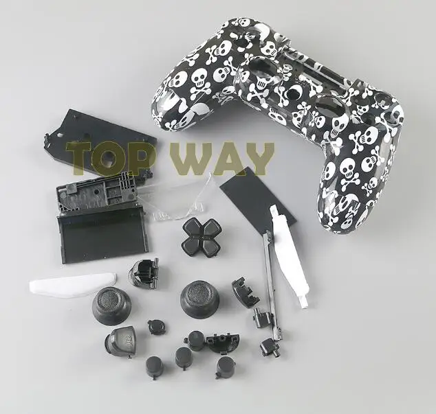 ChengChengDianWan Skull Hydro корпус окунутый Корпус чехол Обложка Mod комплект для игровых станций 4 PS4 контроллер черные кнопки - Цвет: C buttons