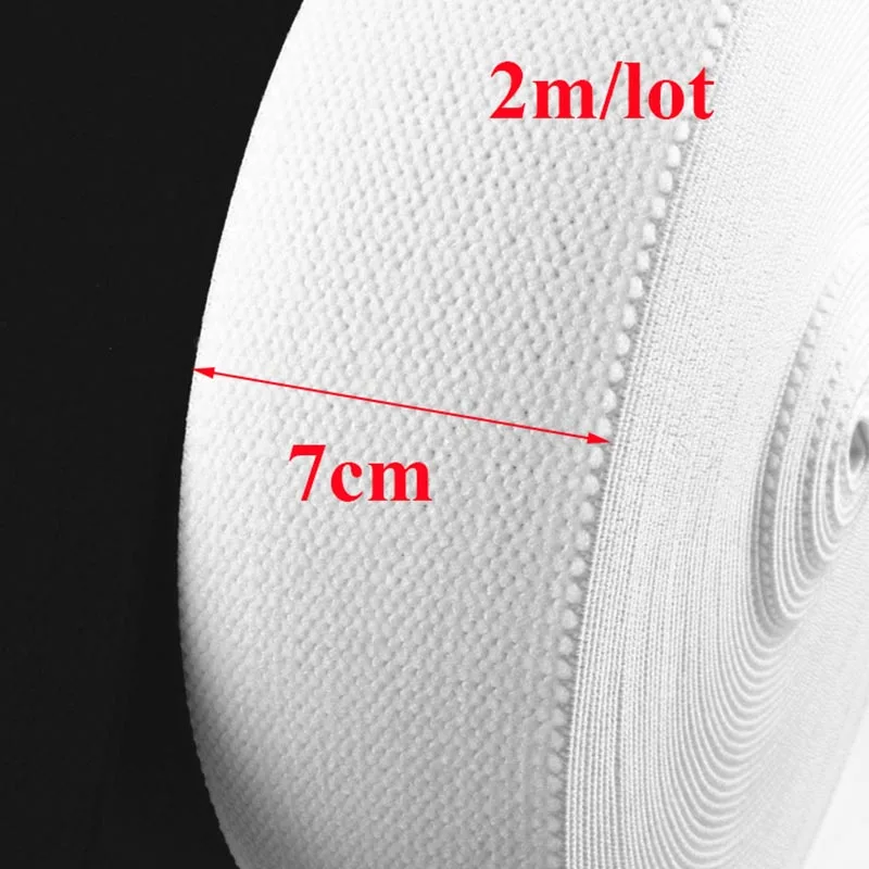 white7cm 2m Meetee 1/2/3 м 50/55/60/70/80/100/150 мм черный резиновые эластичные ленты кружева пояс "сделай сам" для Костюмы аксессуары AP587 - Цвет: white7cm 2m