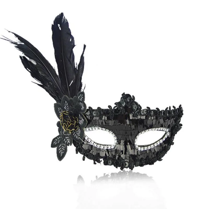 10pcs/lot Ball Mask Sequins Masks With Feather Peony Adult Half Face Dance Female Princess Cosplay Props For Women Wear | Дом и сад