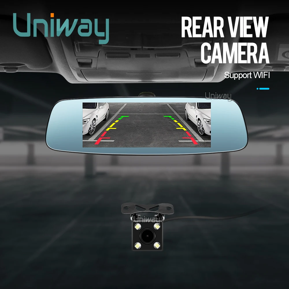 Uniway 7 &quotсенсорный экран 4G Автомобильное Зеркало dvr Автомобильная камера gps Bluetooth