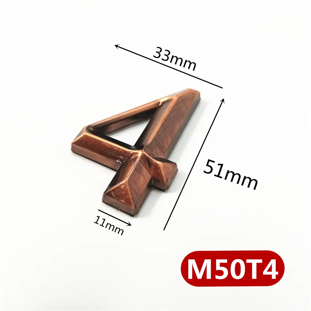 50 мм красная медь пластиковая табличка номер двери дома отель Адрес двери стикер с цифрами табличка знак ABS пластик 0123456789 - Цвет: 4