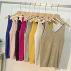 Майка женская трикотажная с V-образным вырезом, пикантная блузка без рукавов, свободная Повседневная рубашка, 18 цветов, лето 2020