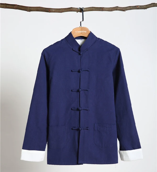 navyblue Хлопок, Китайская традиционная одноцветная двухслойная куртка Тан, женский костюм кунг-фу, униформа Тай Чи, куртка, Женское пальто, chaqueta capa - Цвет: navyblue