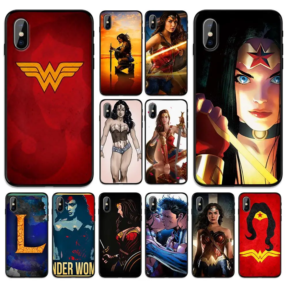 Justice League Wonder Woman мягкая термополиуретановая крышка-чехол для Apple iPhone 6 6S 7 8 Plus 5 5S SE X