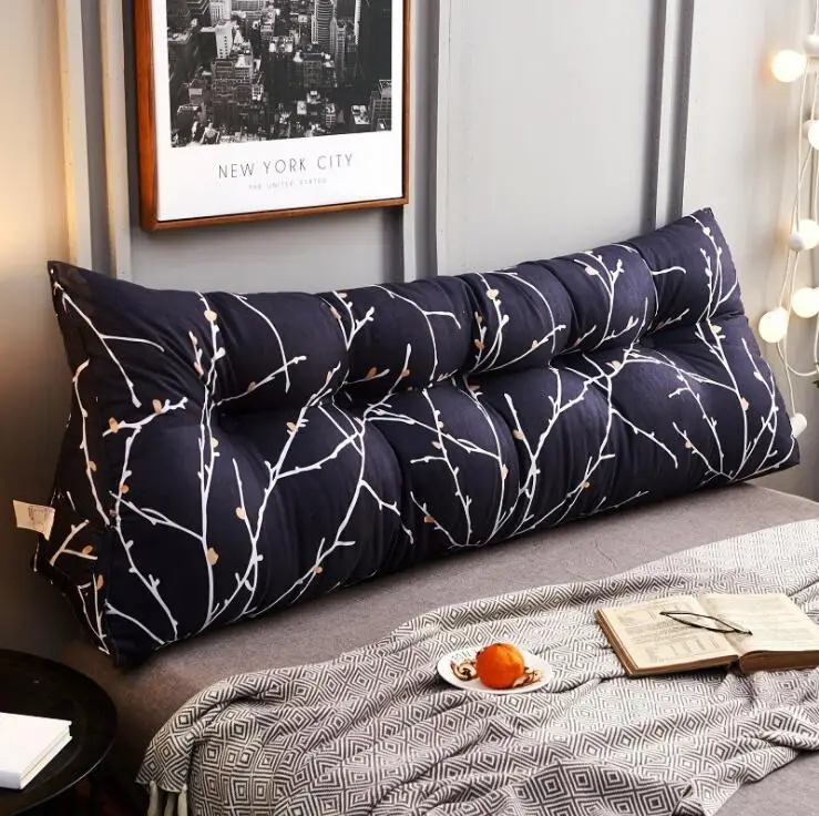 color19 New 50x150cm Printed Cotton Wedge Pillow for Bed Backrest Cushion Washable large Waist Support Cushion Home Decor Bedside Pillow - Цвет: color19
