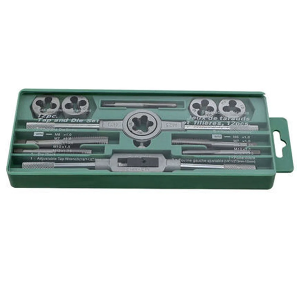 12pcs Metric Alloy Steel Tap Dies Screw Thread Plugs Taps Wire Tapping Threading M6 M7 M8 M10 M12 hand Tool set With Wrench | Инструменты