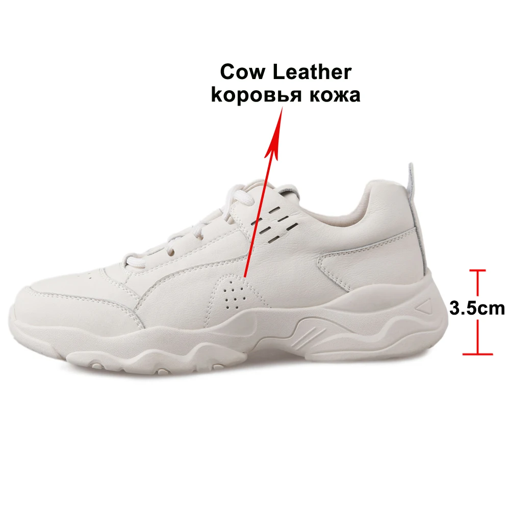Женские кроссовки на плоской платформе FOREADA повседневные из натуральной кожи