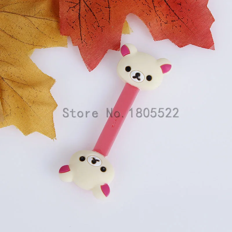 10 шт./лот мультяшный коричневый и легкий медведь фиксированный зажим для кабеля