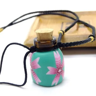 2 мл Модный цветочный Рисунок Полимерная глина духи кулон ожерелье Мини