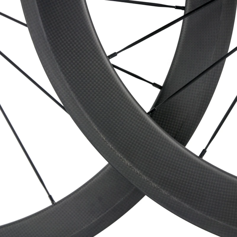 A Pair Front 50mm Rear 60mm Clincher Carbon Wheelset 3K Matte Road Bike Wheels With Powerway R36 Hub | Спорт и развлечения