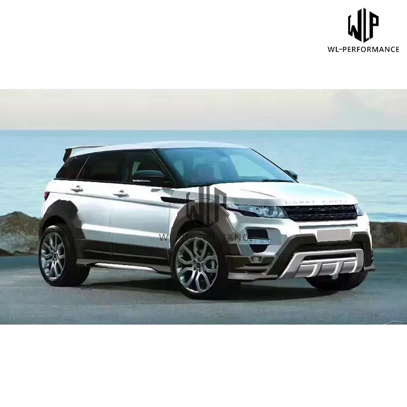 Высококачественный PU Неокрашенный автомобильный комплект для заднего бампера боковые юбки круглые брови для Range Rover Evoque 14-17