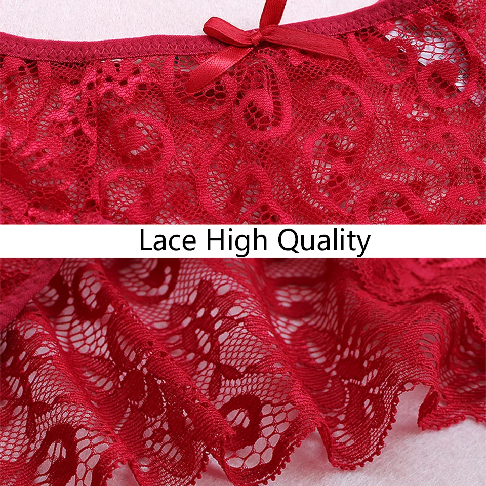Трусики женские кружевные прозрачные 3 шт./лот батальных размеров|Женские
