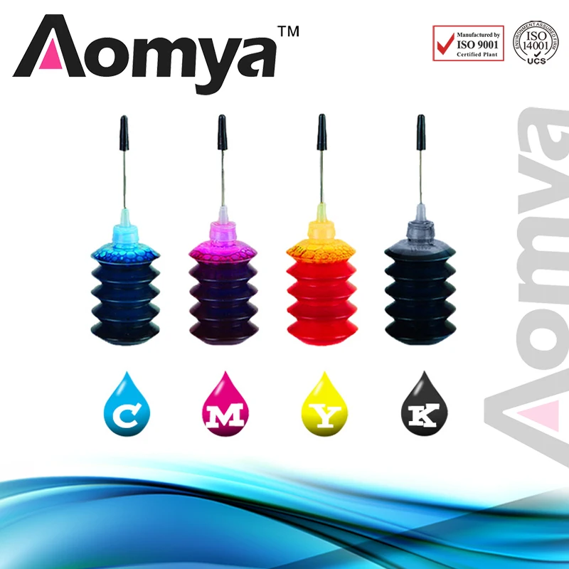 Универсальный 4 цвета 30 мл бутылка краситель чернил черный заправка комплект