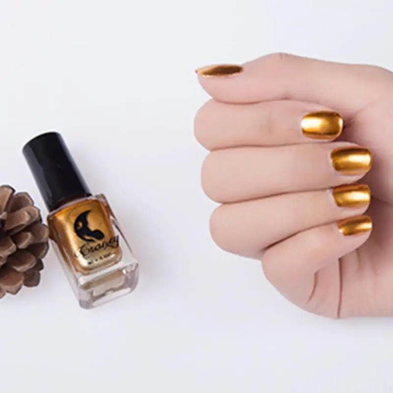 Зеркальный лак для ногтей металлик 6 мл фиолетовый розовый золотой серебристый 18