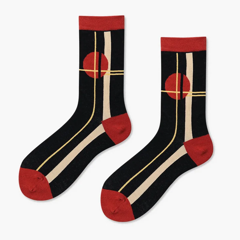4 PEONFLY New Autumn Winter Hip Hop Cotton Men Socks Harajuku Happy Funny Dress Socks For Male Wedding Christmas Gift - Цвет: 4