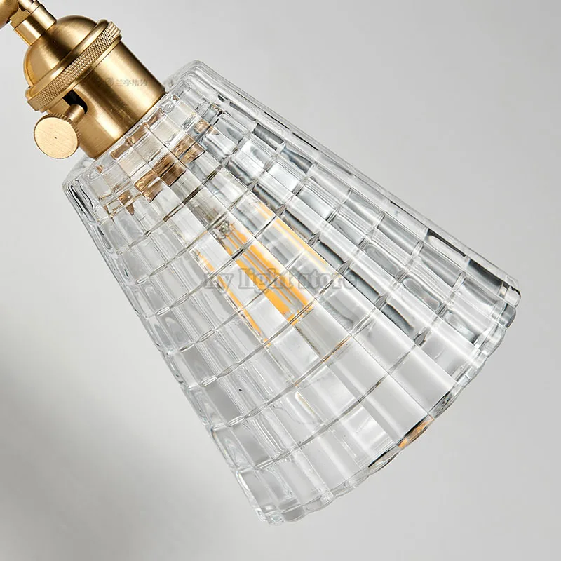 Modern Luxury LED Copper Clear Glass Shade Wall Light Sconce For Foyer Living Room | Освещение