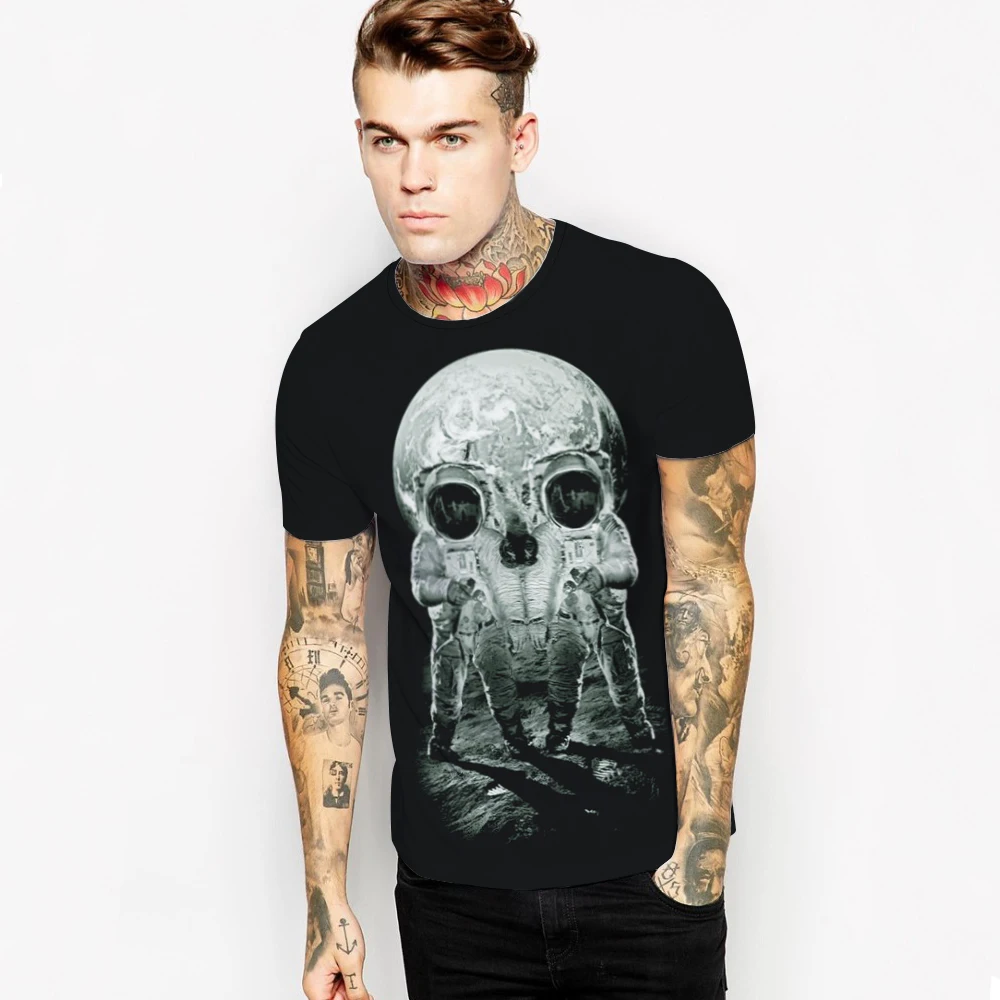 2019 Men/Women Short Sleeve Summer funny creativity skull astronauts printed 3D T-shirt Tops Tees Size S-3XL NA265 | Мужская одежда