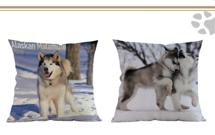 Декоративная подушка Alaskan Malamute подушки животные Собаки cojines decoracion para el hogar льняная 45x45 см подушка для автомобиля