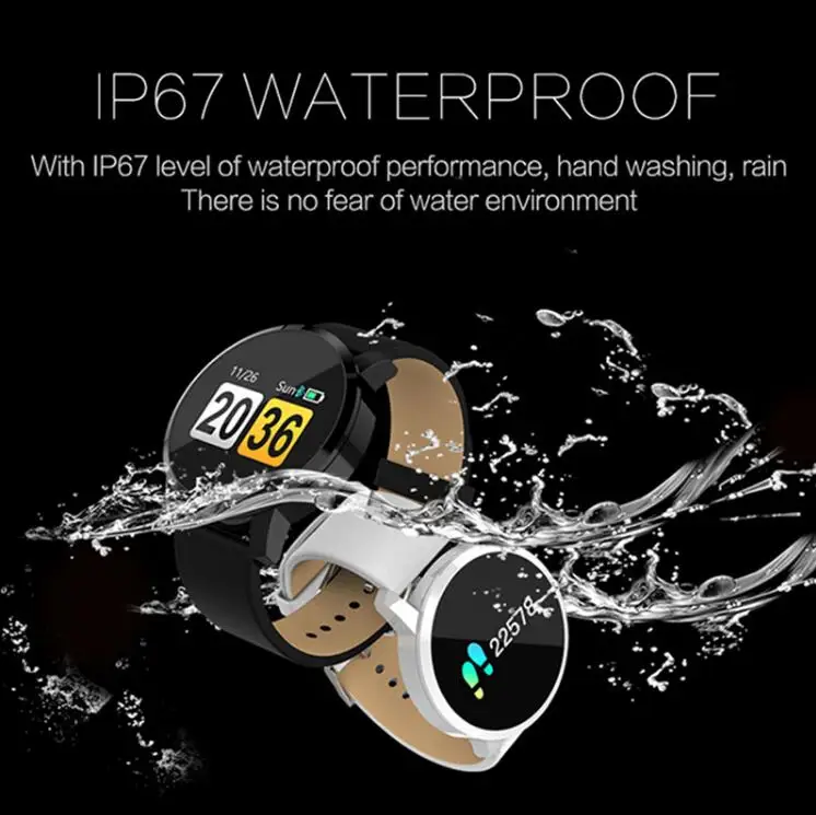 Bluetooth Q8 Смарт часы OLED цветной экран Smartwatch для женщин и мужчин Мода фитнес трекер