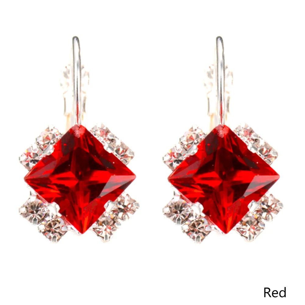 Женские квадратные серьги гвоздики с фианитами|stud earrings|stud earrings for womenearrings square |
