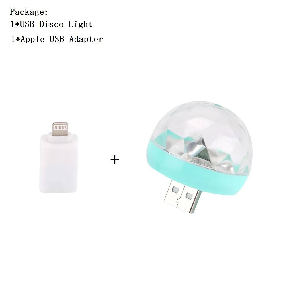 With Apple Adapter Sanyi мини USB светодиодный светильник для дискотеки портативный хрустальный магический шар домашние вечерние украшения для караоке красочный сценический светодиодный вечерние светильник s - Цвет: With Apple Adapter