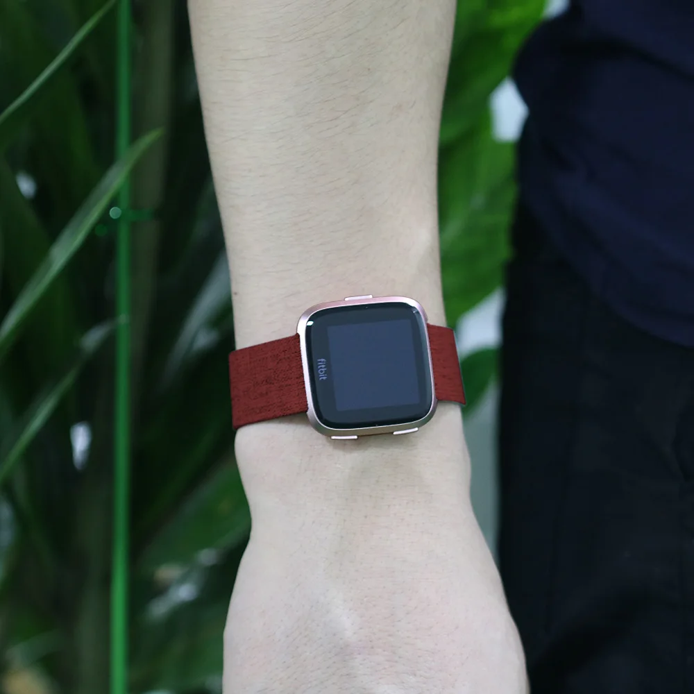 Ремешок брезентовый для наручных часов Fitbit Versa красивый цветной браслет с